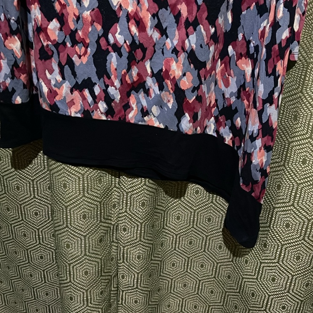 Ruby Rd. Purple and Pink Rounded Neckline 3/4 Sleeve Blouse - Picture 5 of 10